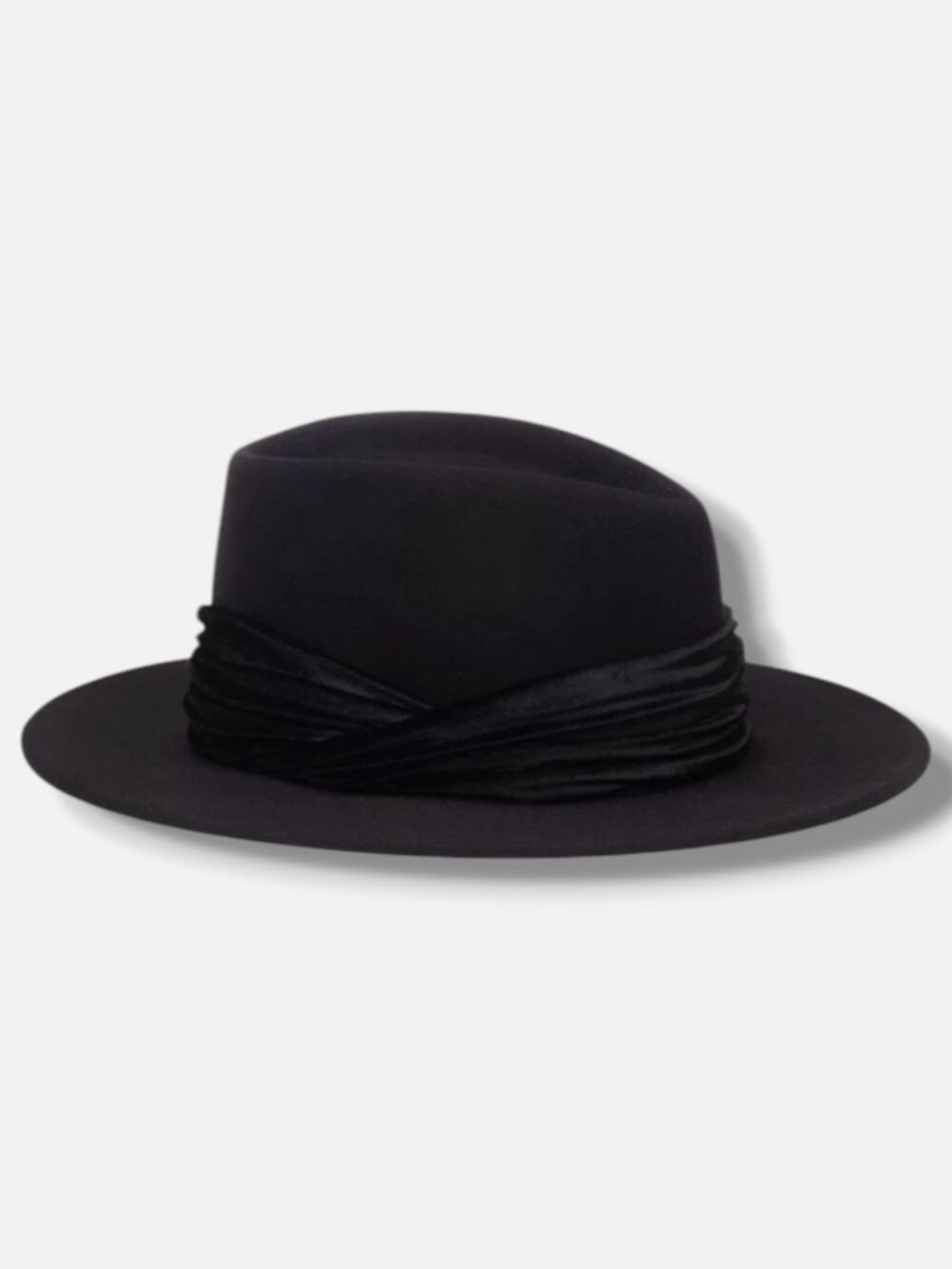 Eugenia Kim Women's Black Blaine Velvet Band Wool Fedora Hat One Size